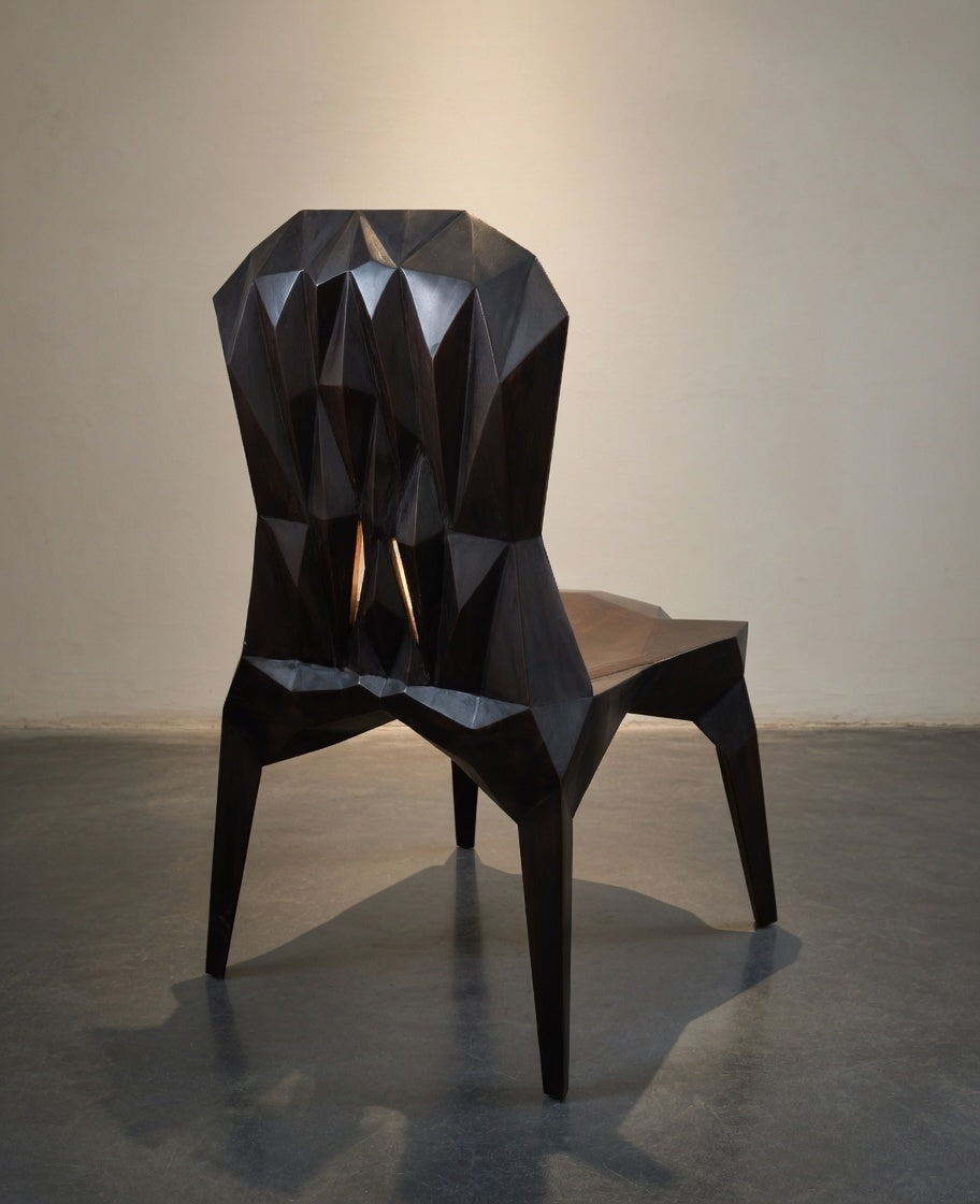 Hand-Sculpted Crystalline Chair