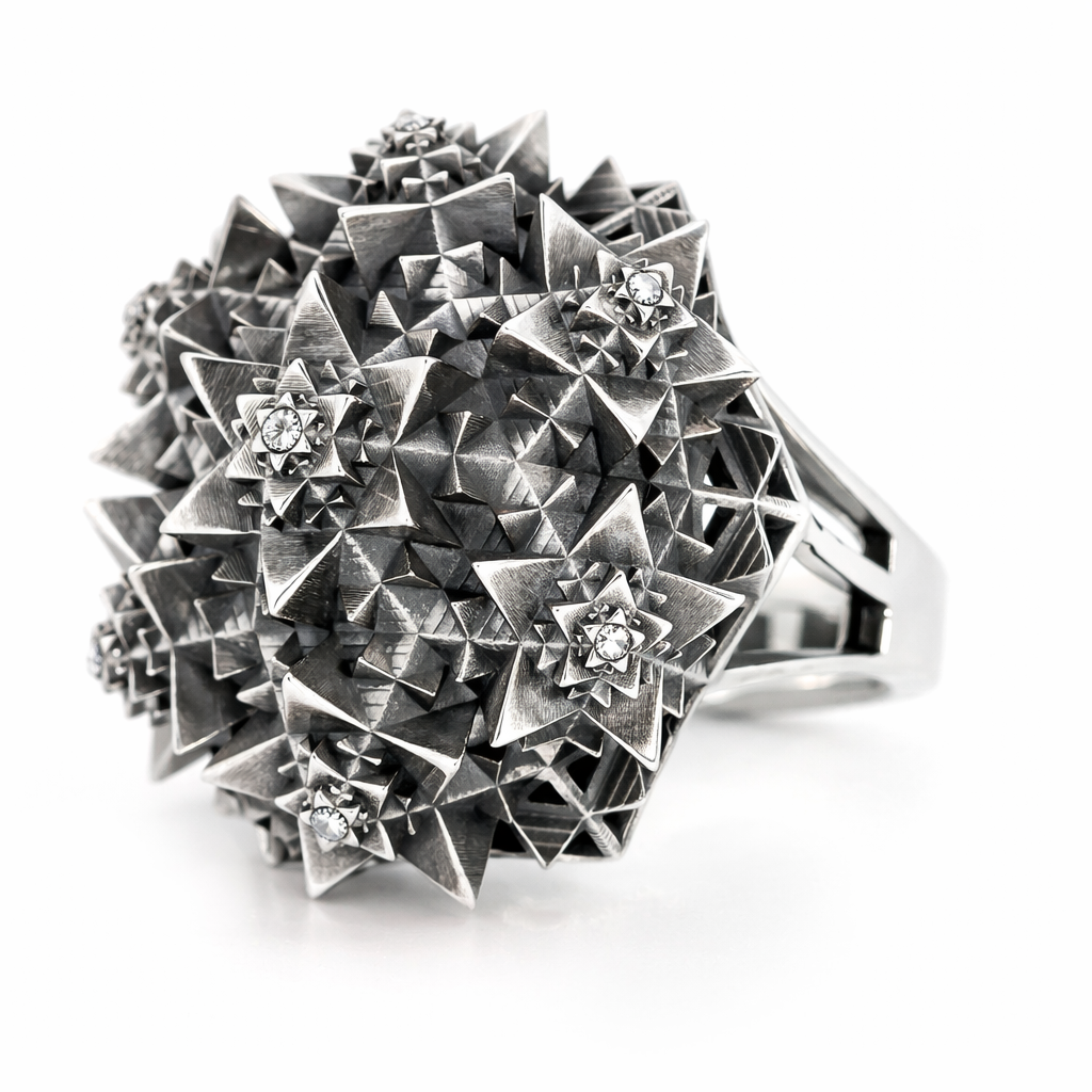 Thoscene Fractal Silver Ring