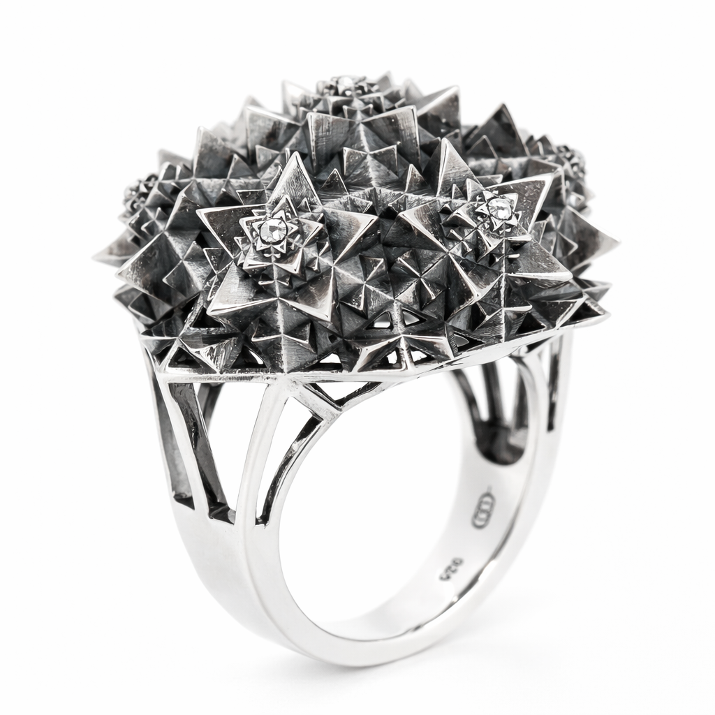 Thoscene Fractal Silver Ring