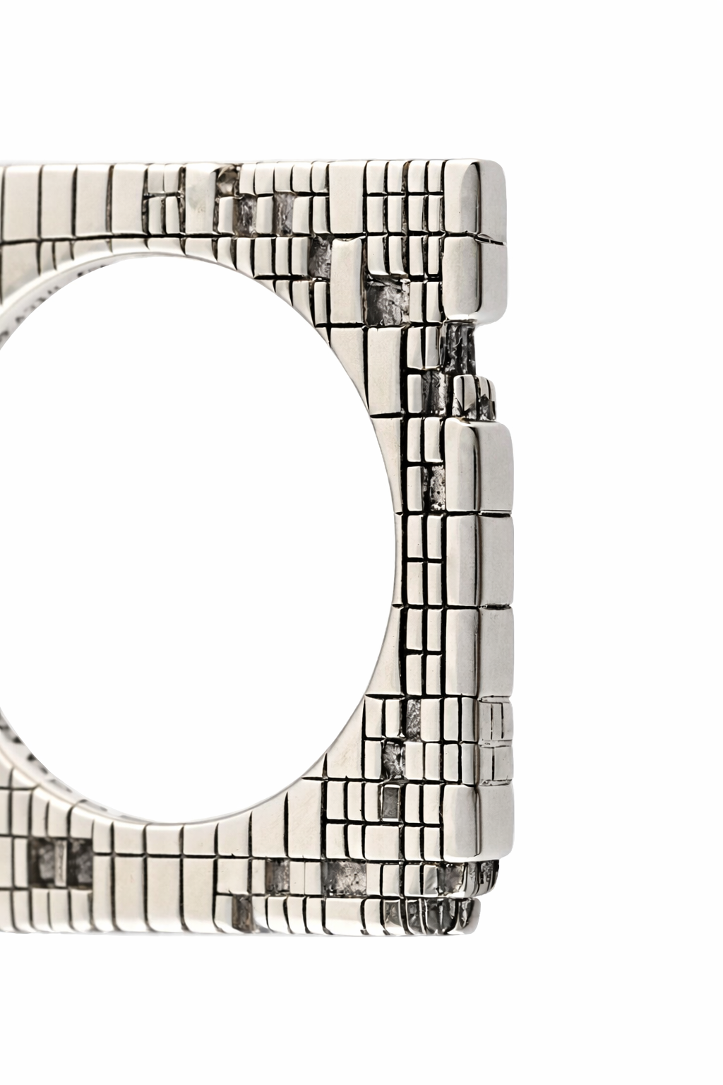 Torus Square Silver Stack Ring