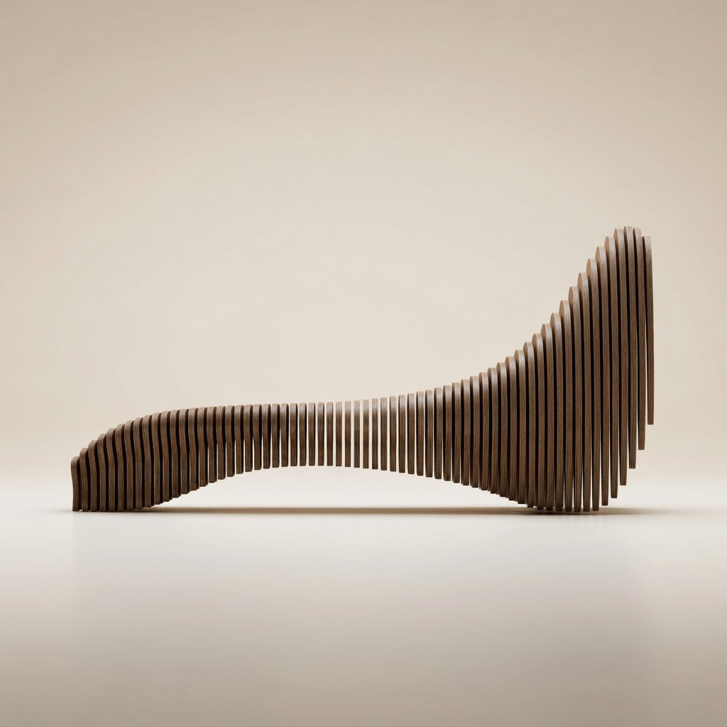 Handmade Teak Sun Chair – Sculptural Parametric Design