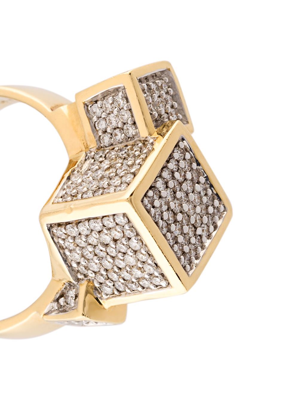 Fractality Diamond Cubes Gold Ring - John Brevard