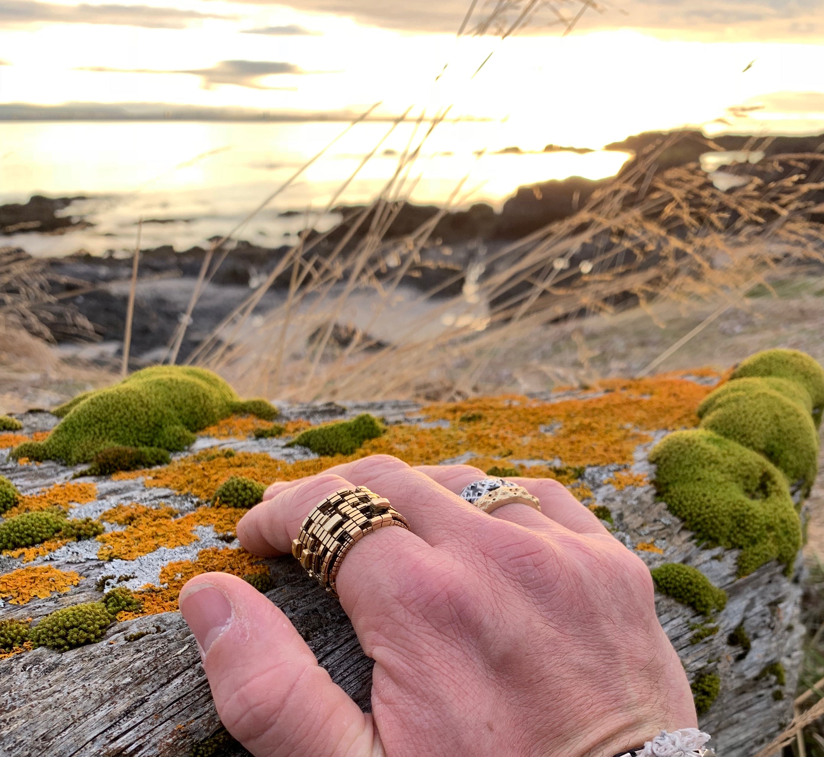 Unisex 18k Bitcoin Blockchain Ring - John Brevard