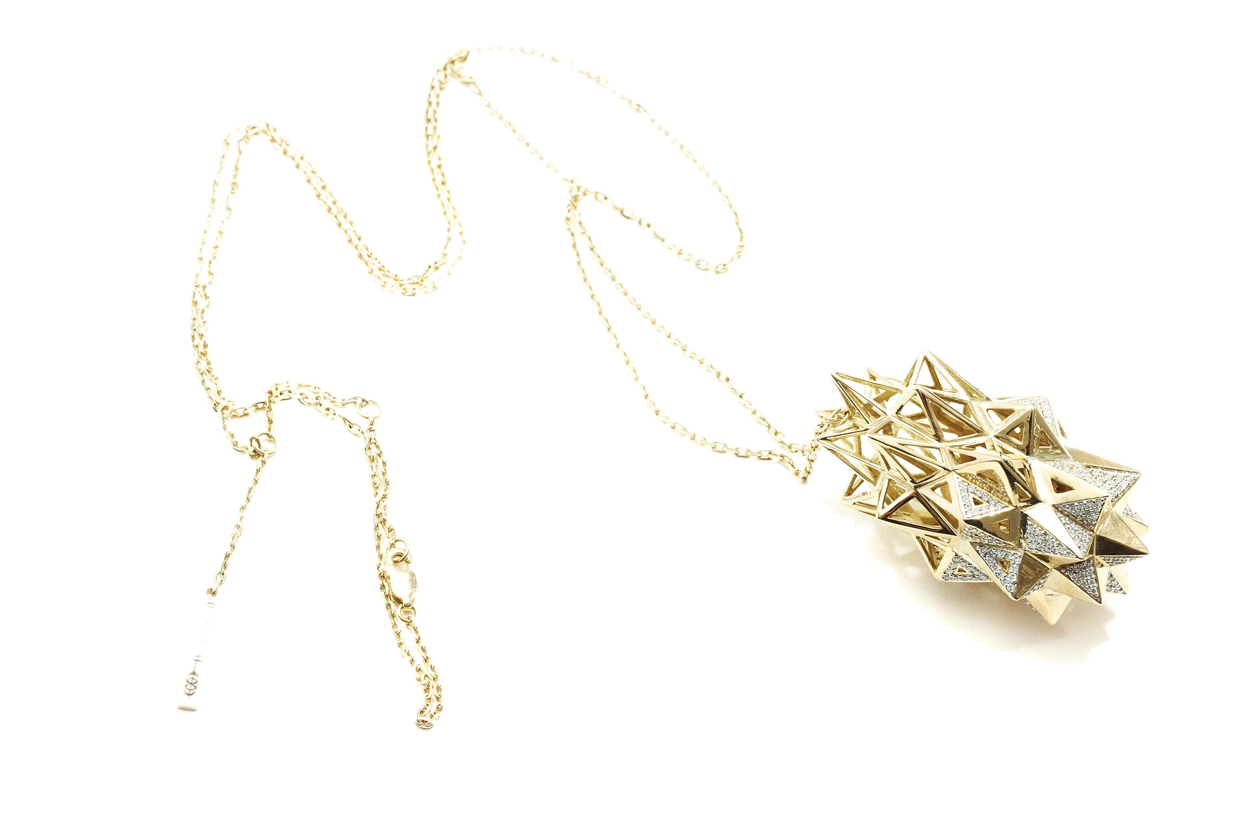 Stellated Diamond 18k Gold Pendant - John Brevard