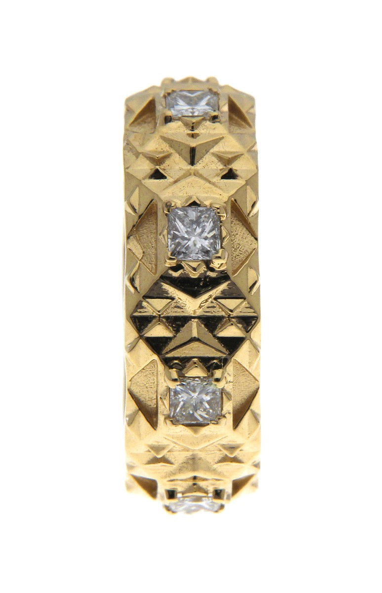 Pyramid Empower Gold and Diamond Band Ring - John Brevard