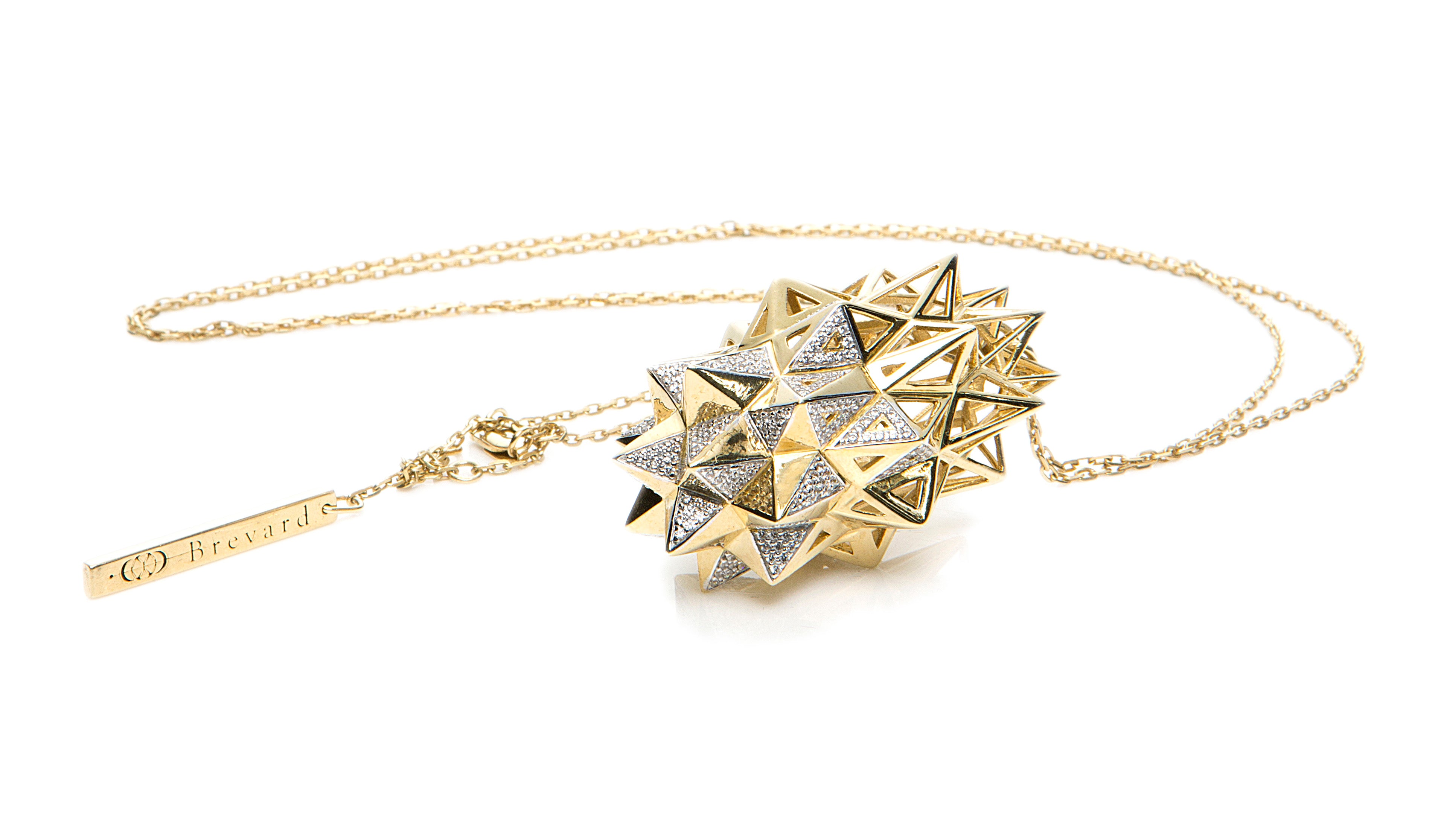 Stellated Diamond 18k Gold Pendant - John Brevard