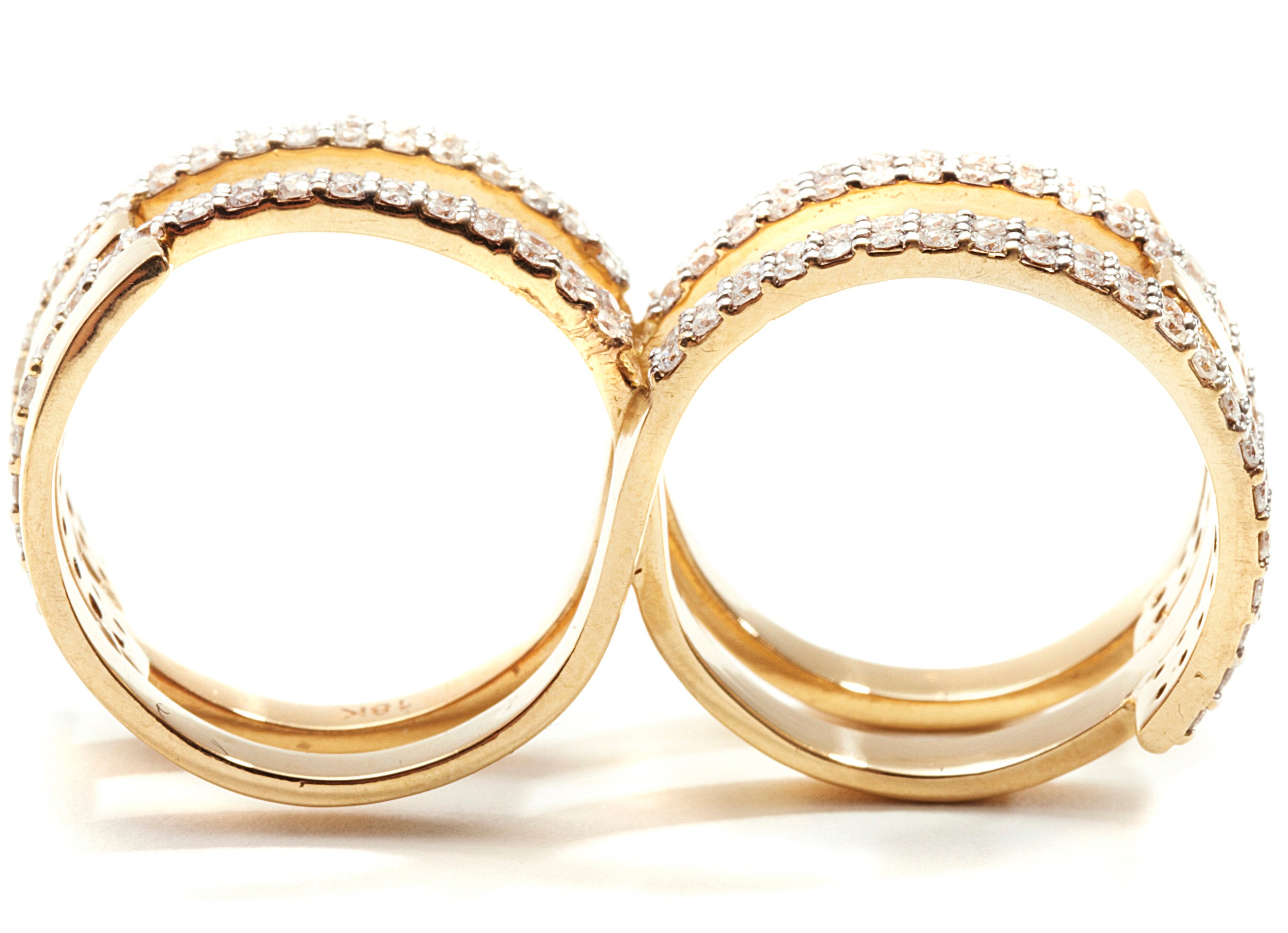 Fabri Infinity Double Loop Diamond and 18k Gold Ring - John Brevard