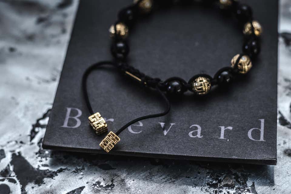 Blockchain Diamond and Gold Bead Bracelet - John Brevard