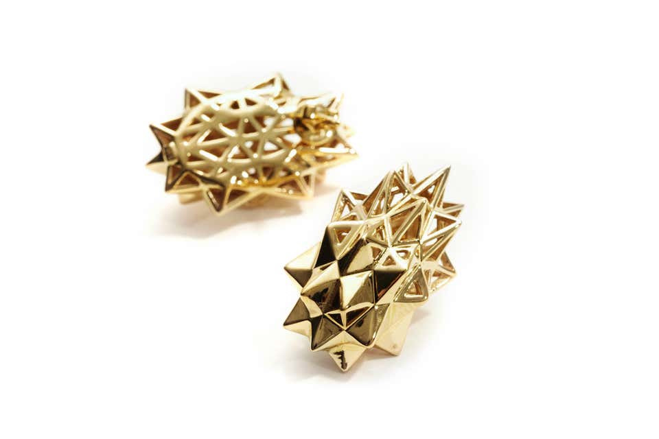 Stellated 18k Gold Stud Earrings - John Brevard