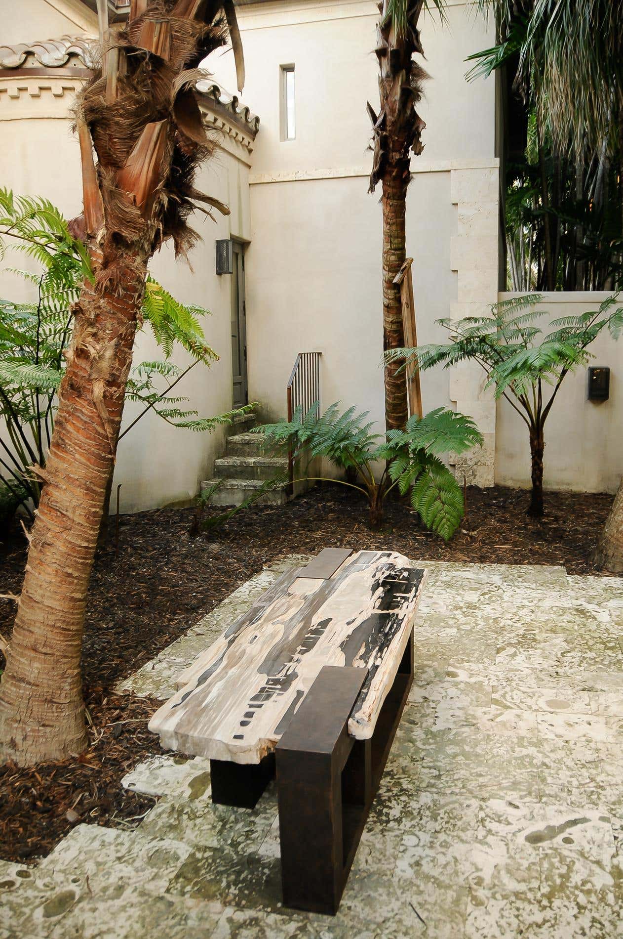 Petrified Wood Cubic Bench or Table - John Brevard