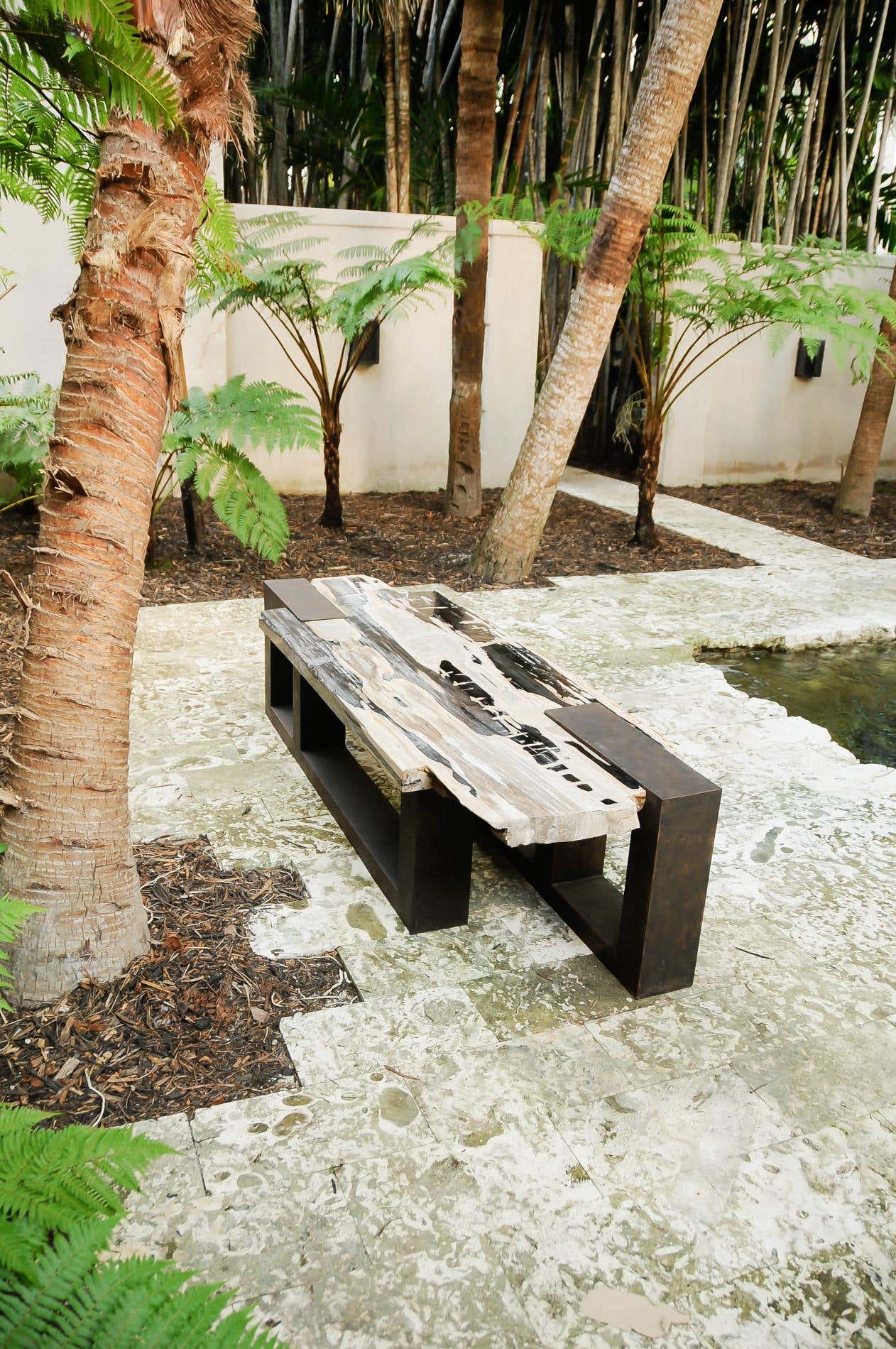 Petrified Wood Cubic Bench or Table - John Brevard