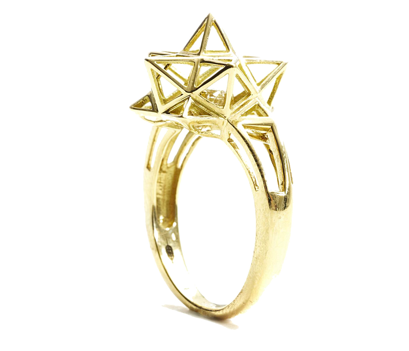 Framed Mini Diamond 18k Gold Ring