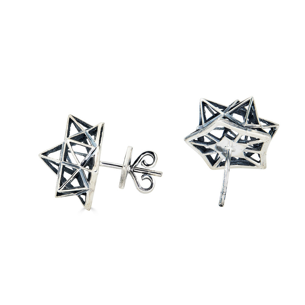 Framework Stud Silver Earrings - John Brevard