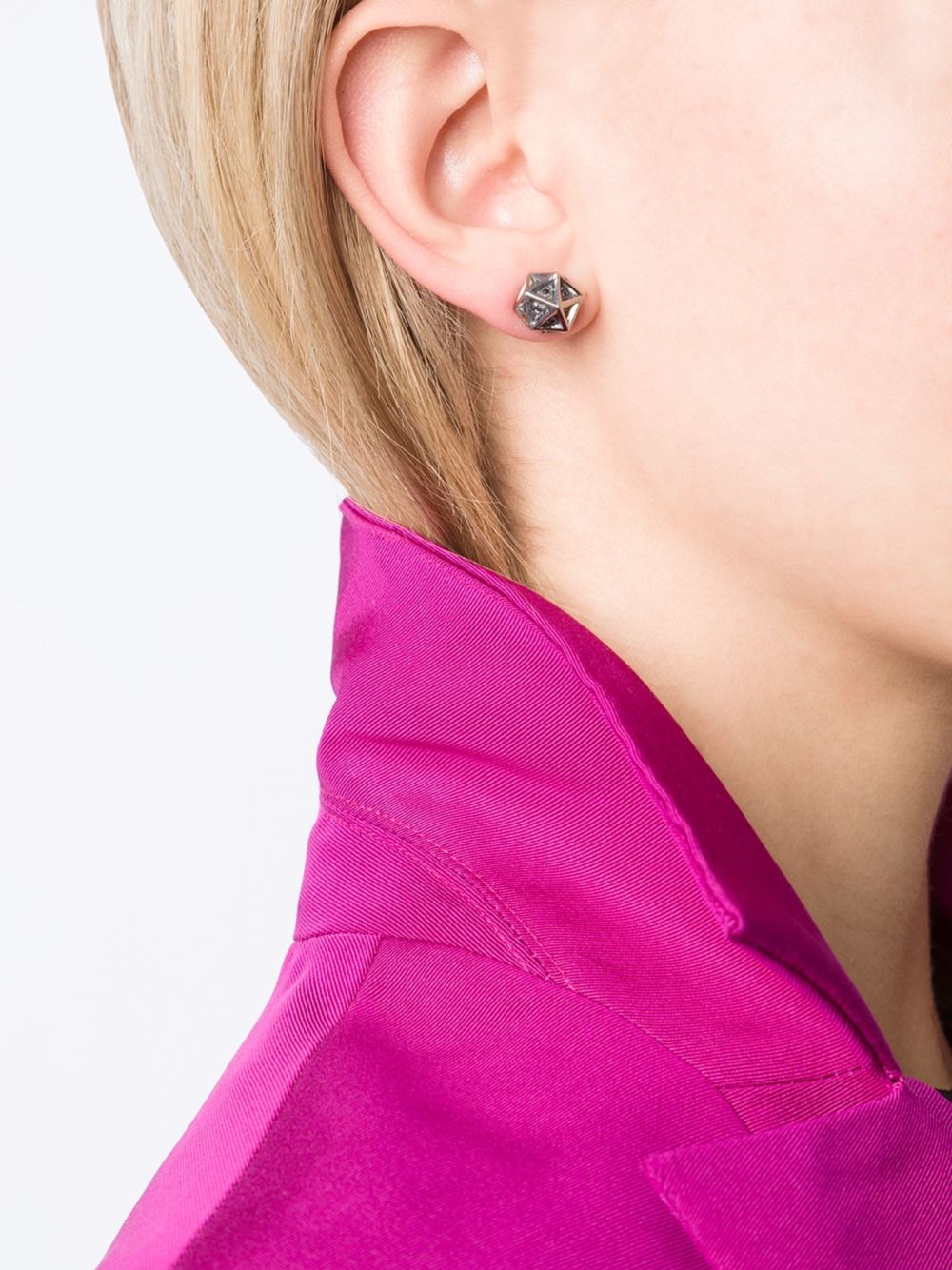 Icoso Black Sapphire Stud Silver Earrings - John Brevard