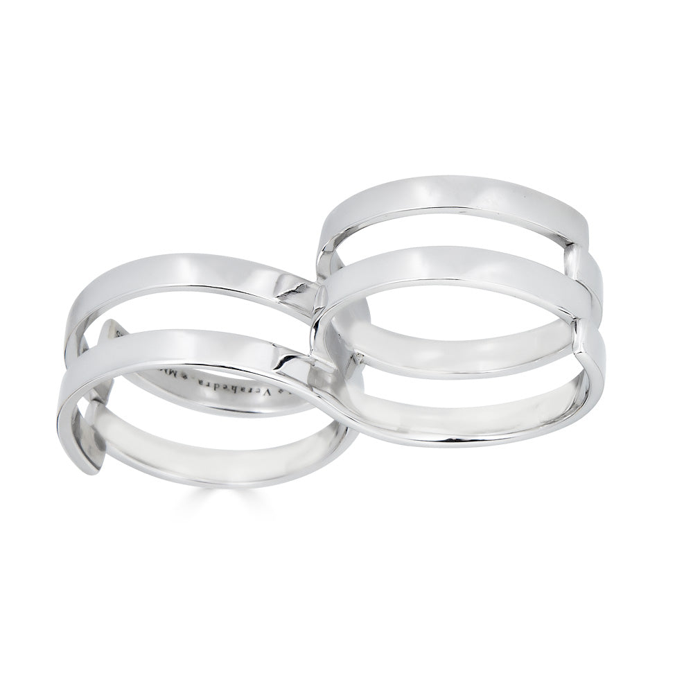 Fabri Infinity Double Loop Adjustable Silver Ring - John Brevard