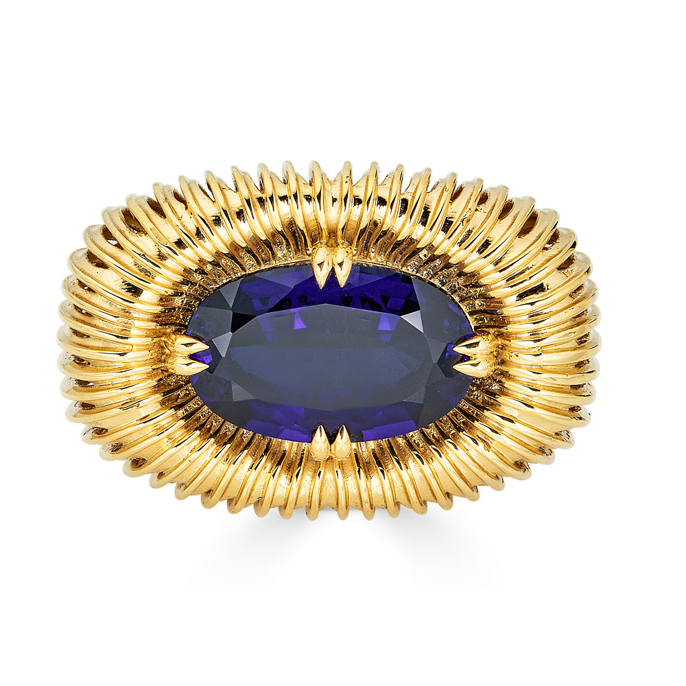 Fabri Emergence Blue Sapphire and 18k Gold Ring - John Brevard