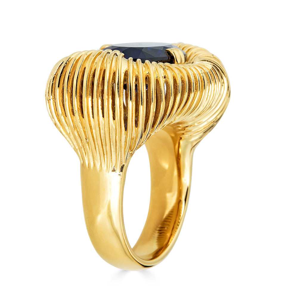 Fabri Emergence Blue Sapphire and 18k Gold Ring - John Brevard