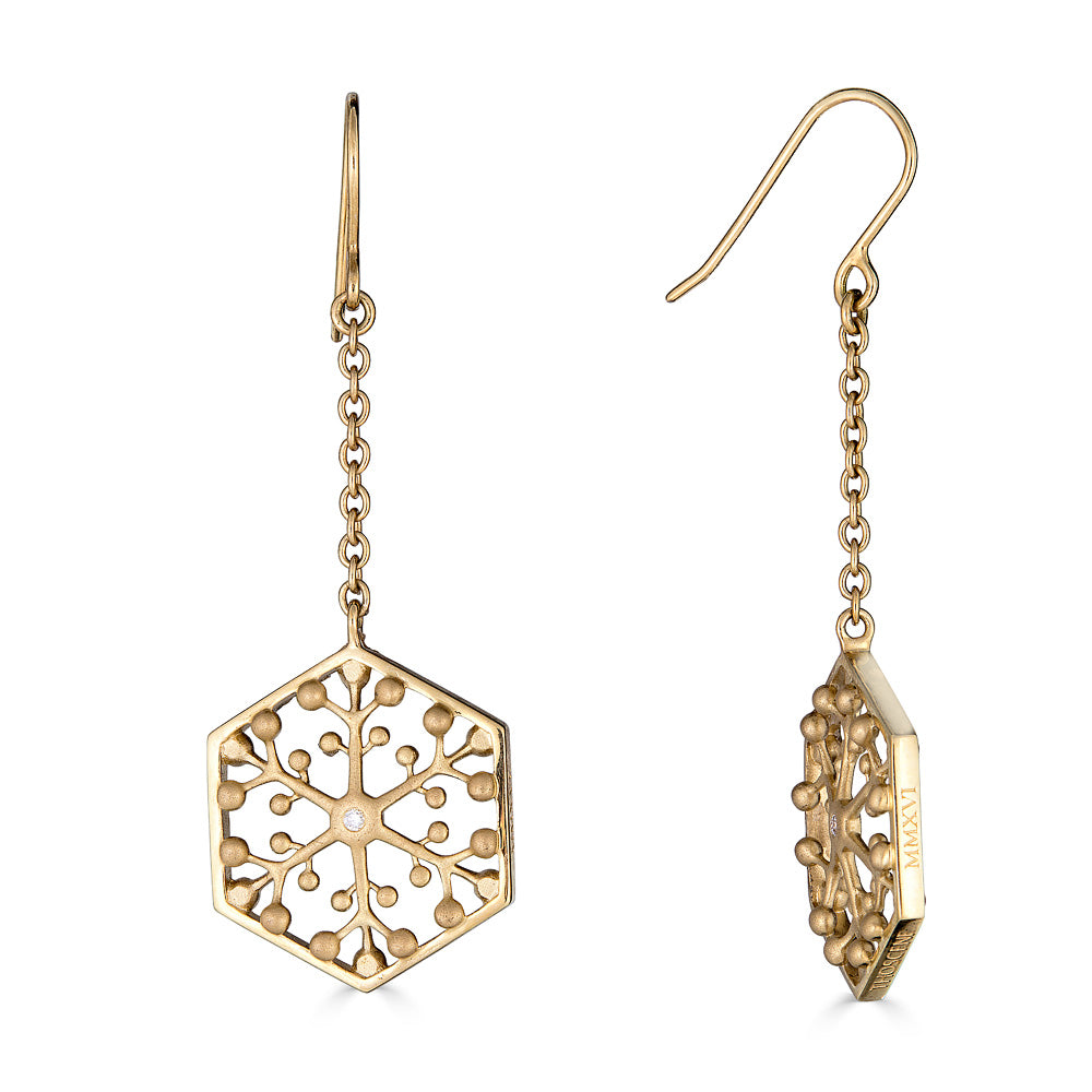 Snowflakes Independence Gold Earrings - John Brevard