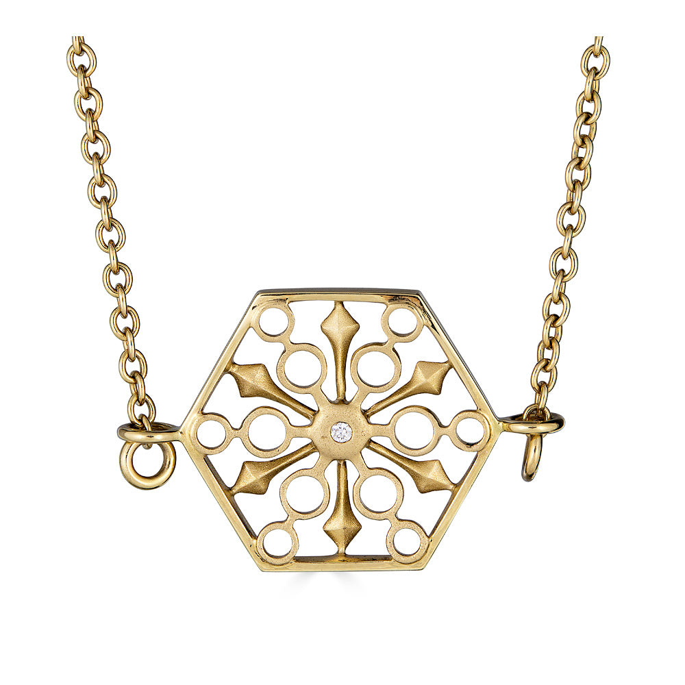 Snowflakes Power Gold Necklace - John Brevard