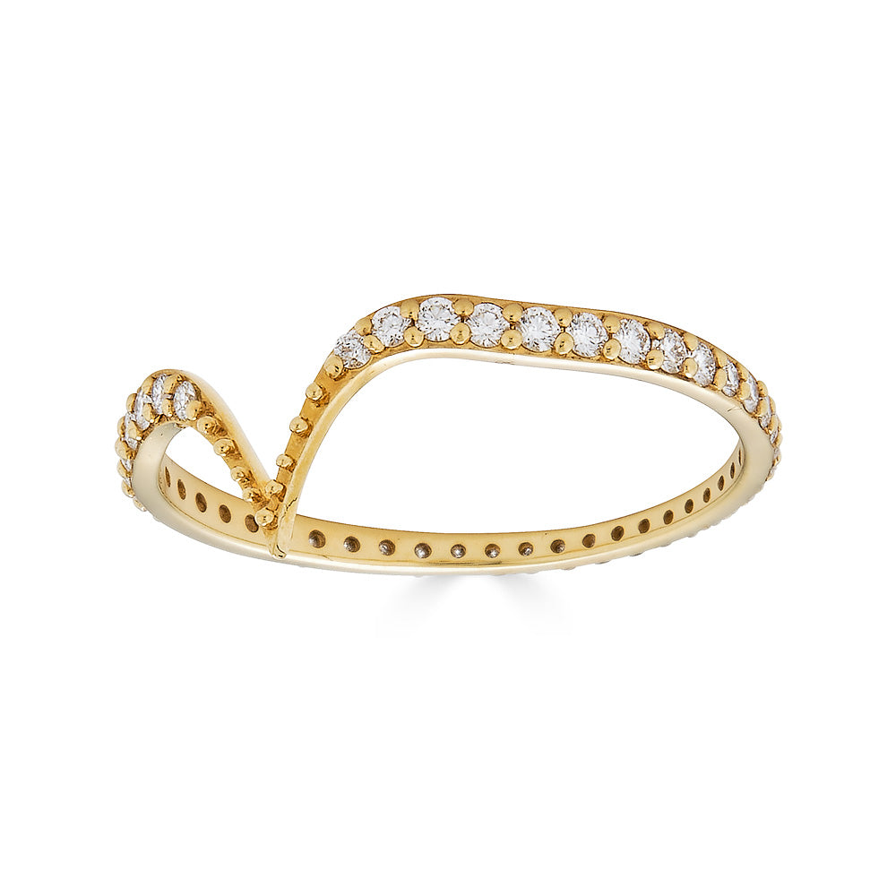 Fabri Single Stackable Diamond Gold Ring - John Brevard