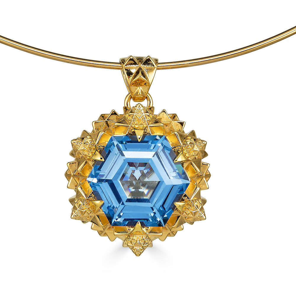 Thoscene Topaz Gold Peace Pendant Necklace - John Brevard