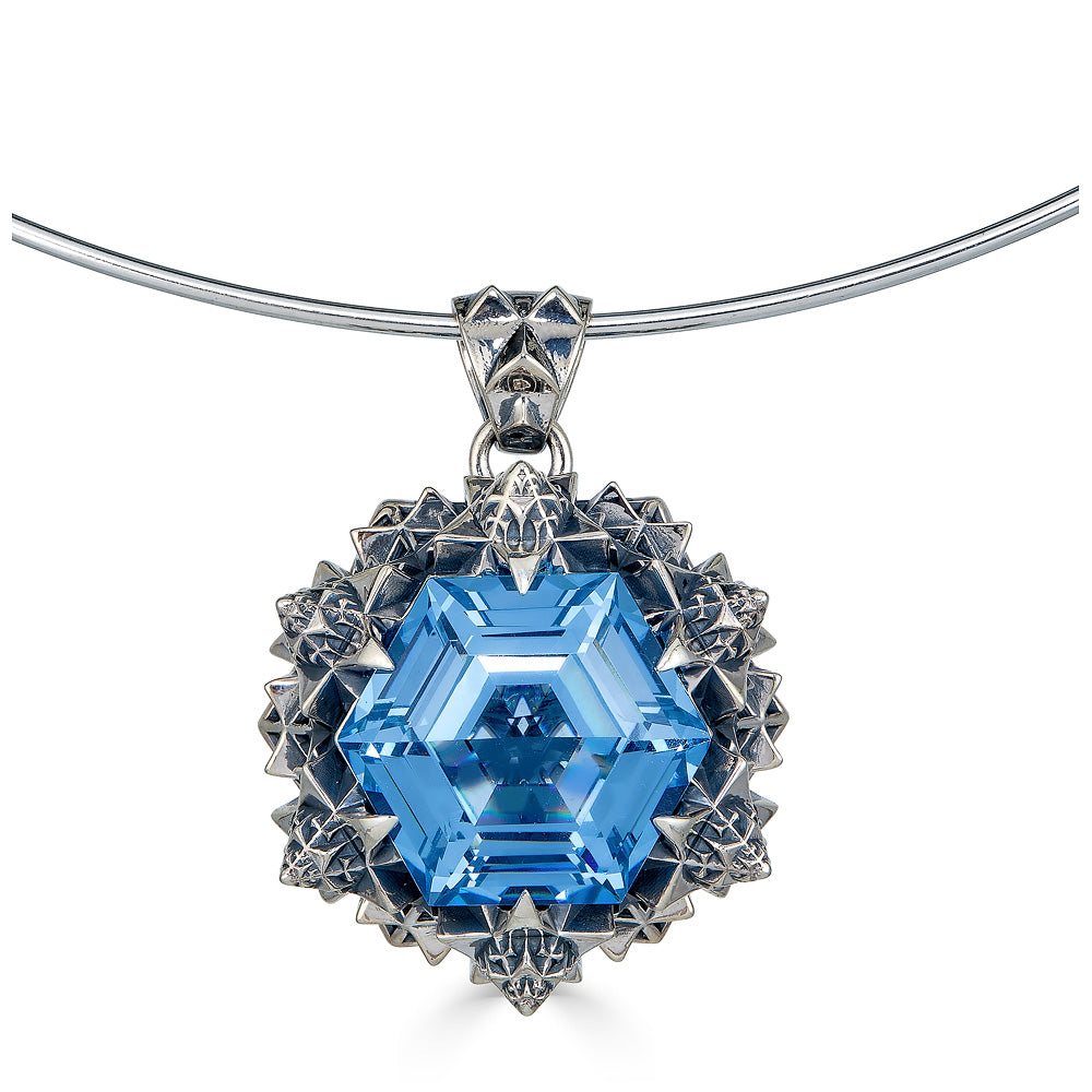 Thoscene Topaz Silver Peace Pendant Necklace - John Brevard