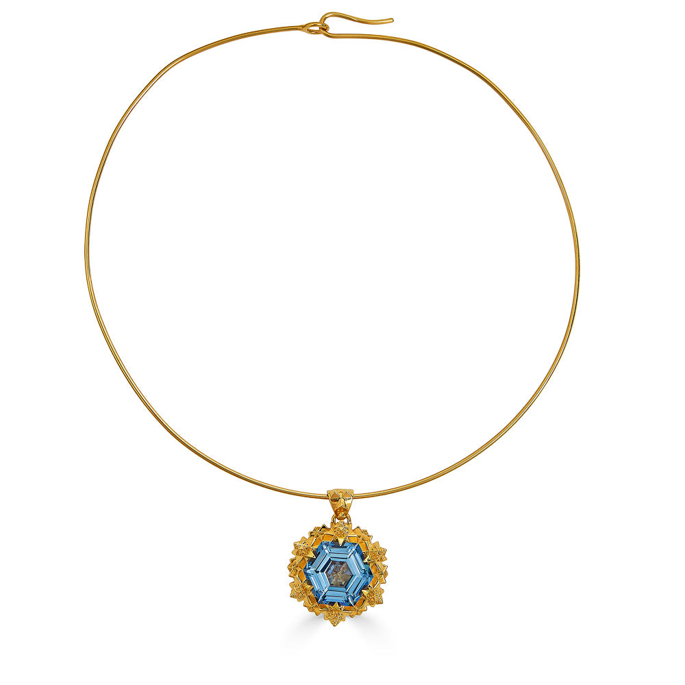 Thoscene Topaz Gold Peace Pendant Necklace - John Brevard