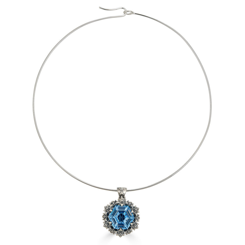 Thoscene Topaz Silver Peace Pendant Necklace - John Brevard