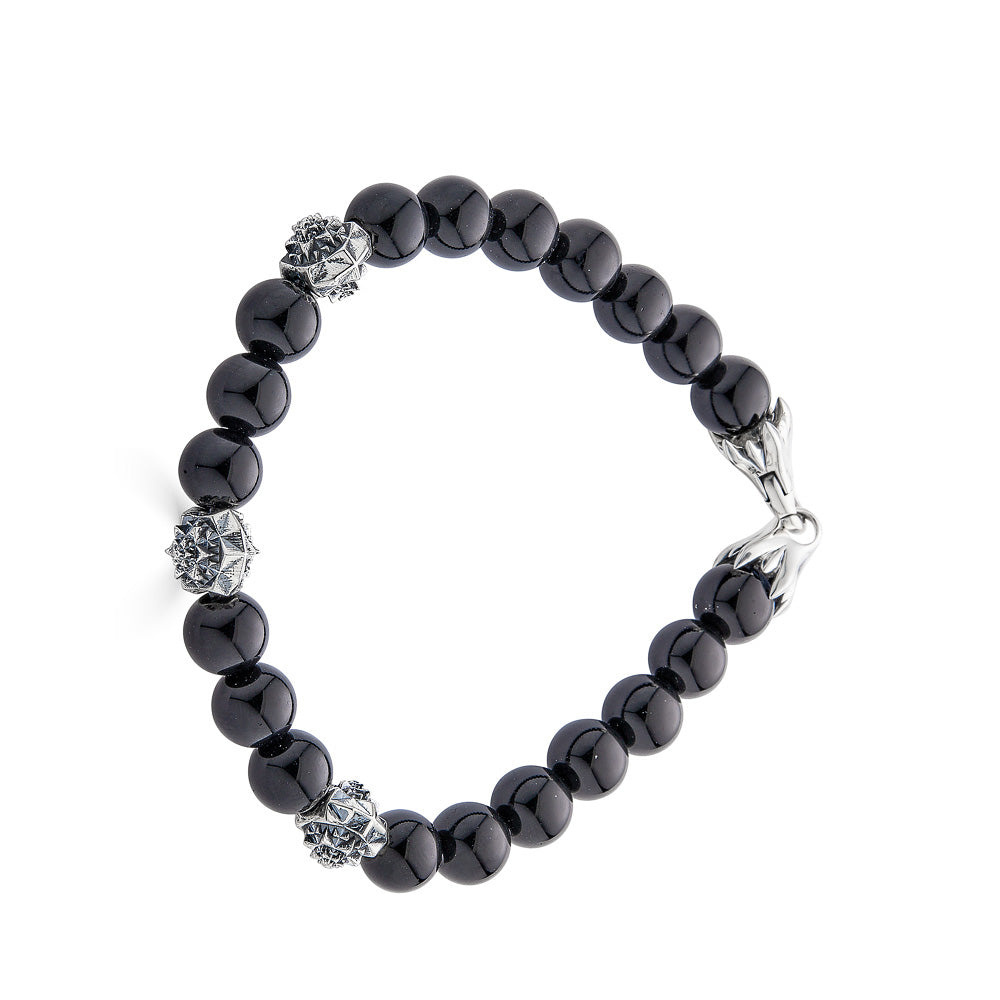 Temple Silver and Onyx Bracelet