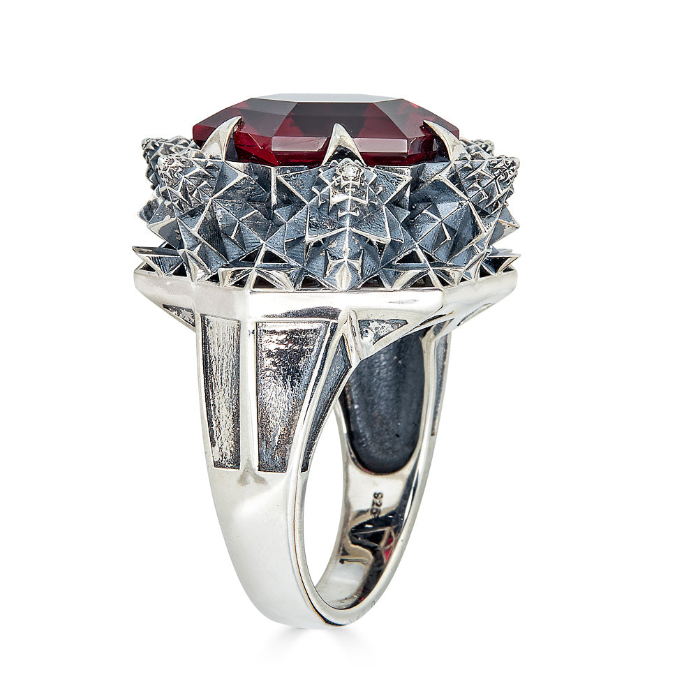 Thoscene Garnet Statement Ring - John Brevard