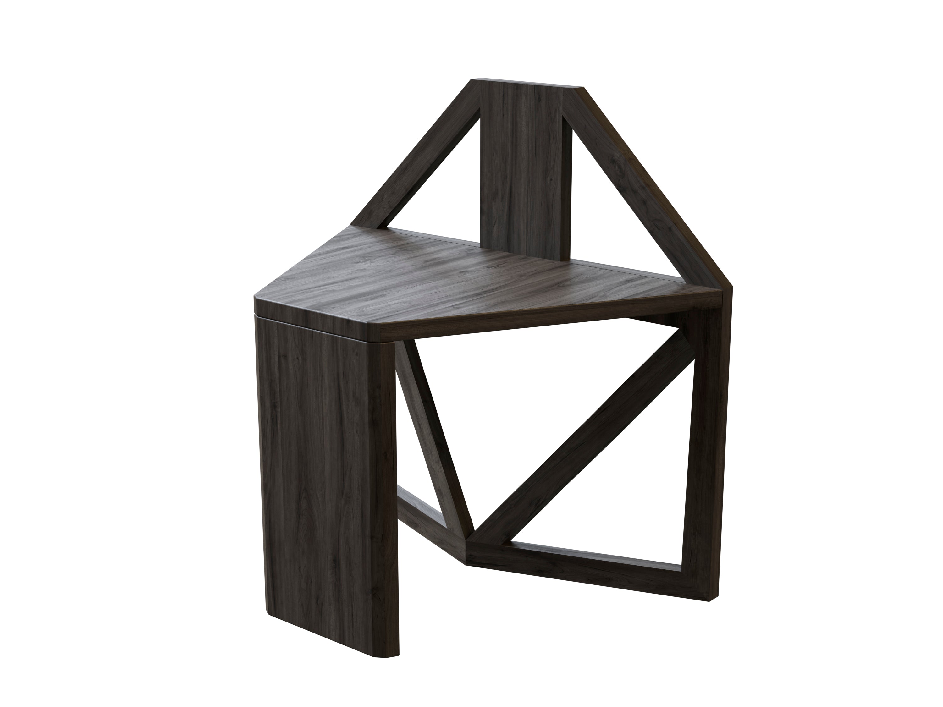 Hexagon Illusion Table and Chairs Set Made of Solid Teakwood - John Brevard