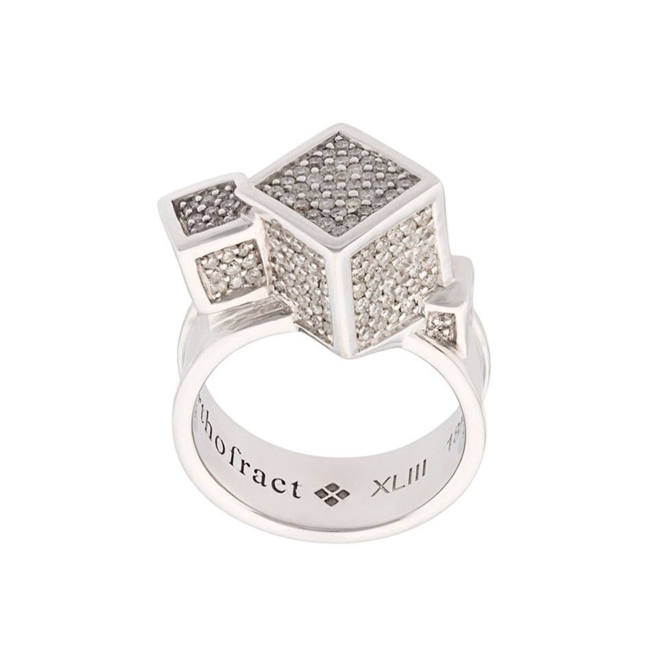 Fractality Cubes Diamond White Gold Ring