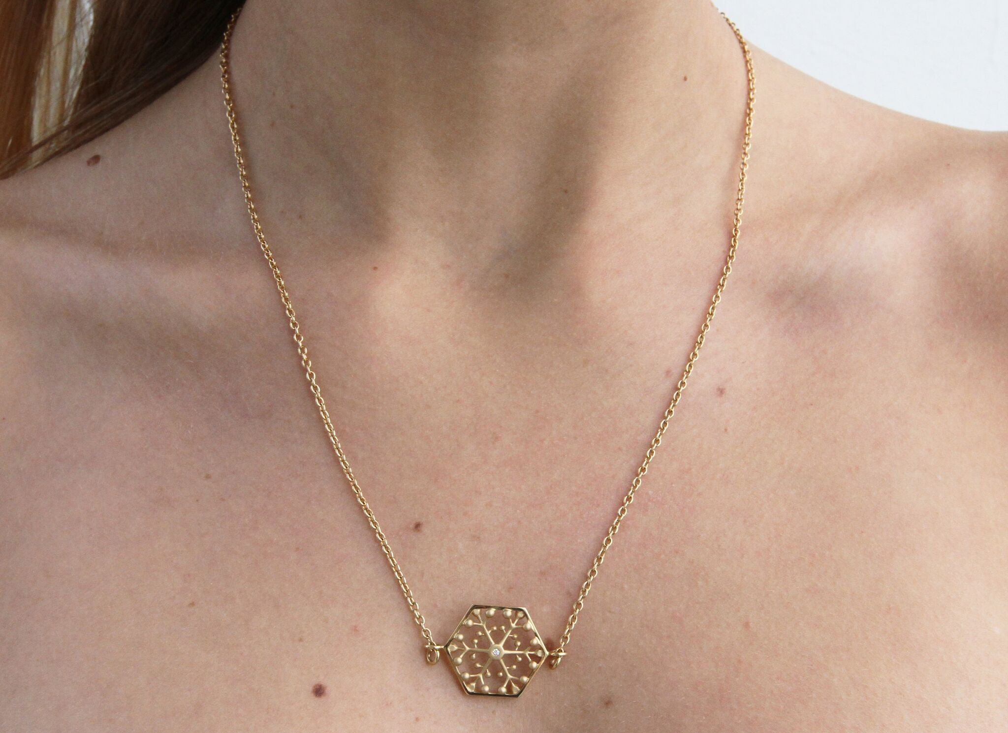 Snowflakes Independence Gold Necklace - John Brevard