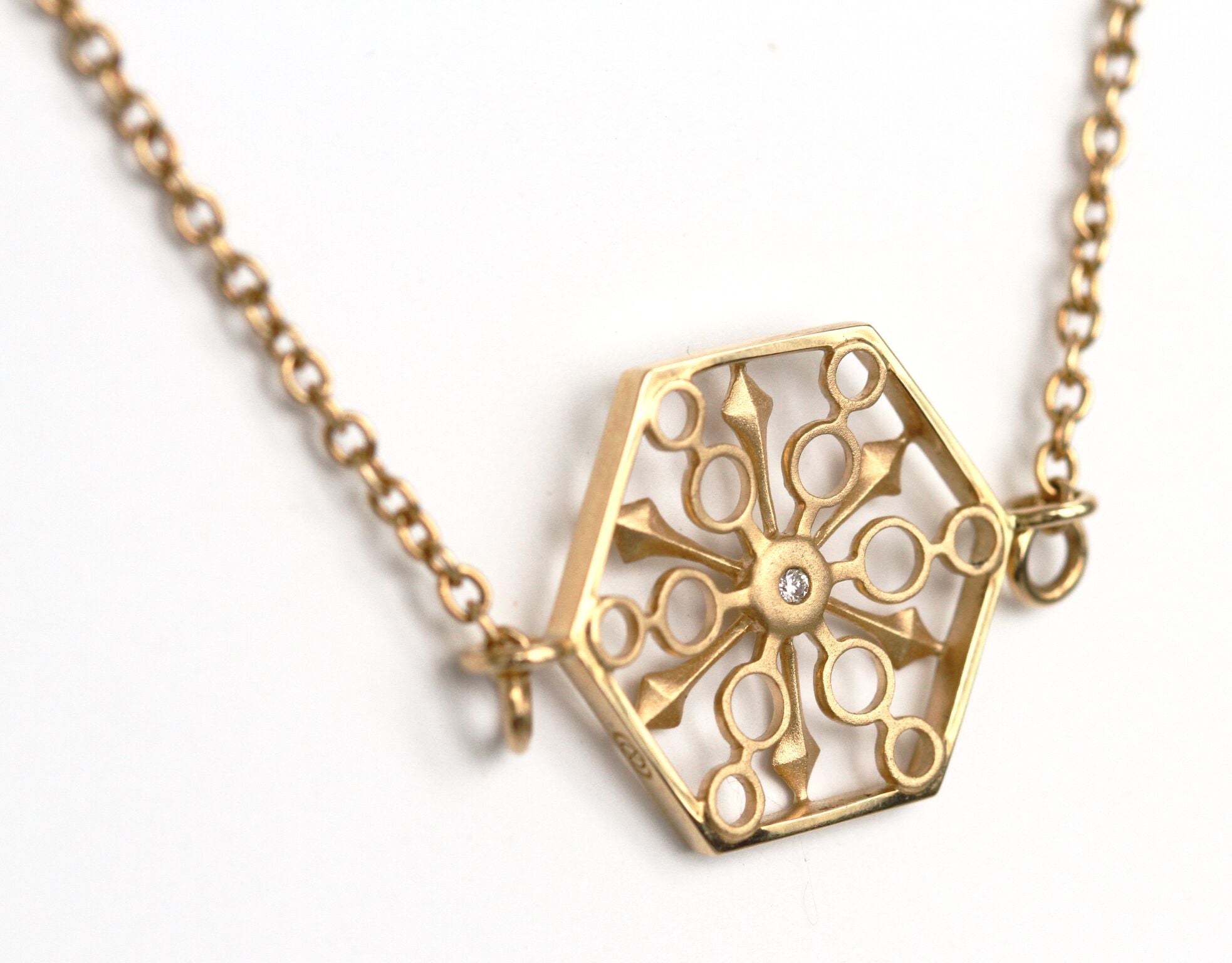 Snowflakes Power Gold Necklace - John Brevard