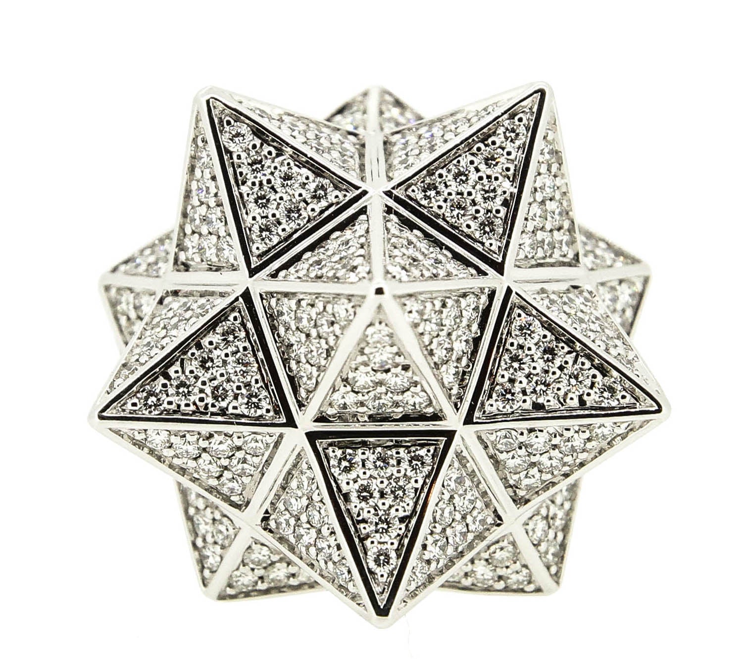 Tetra Full Pave Diamond White Gold Ring - John Brevard