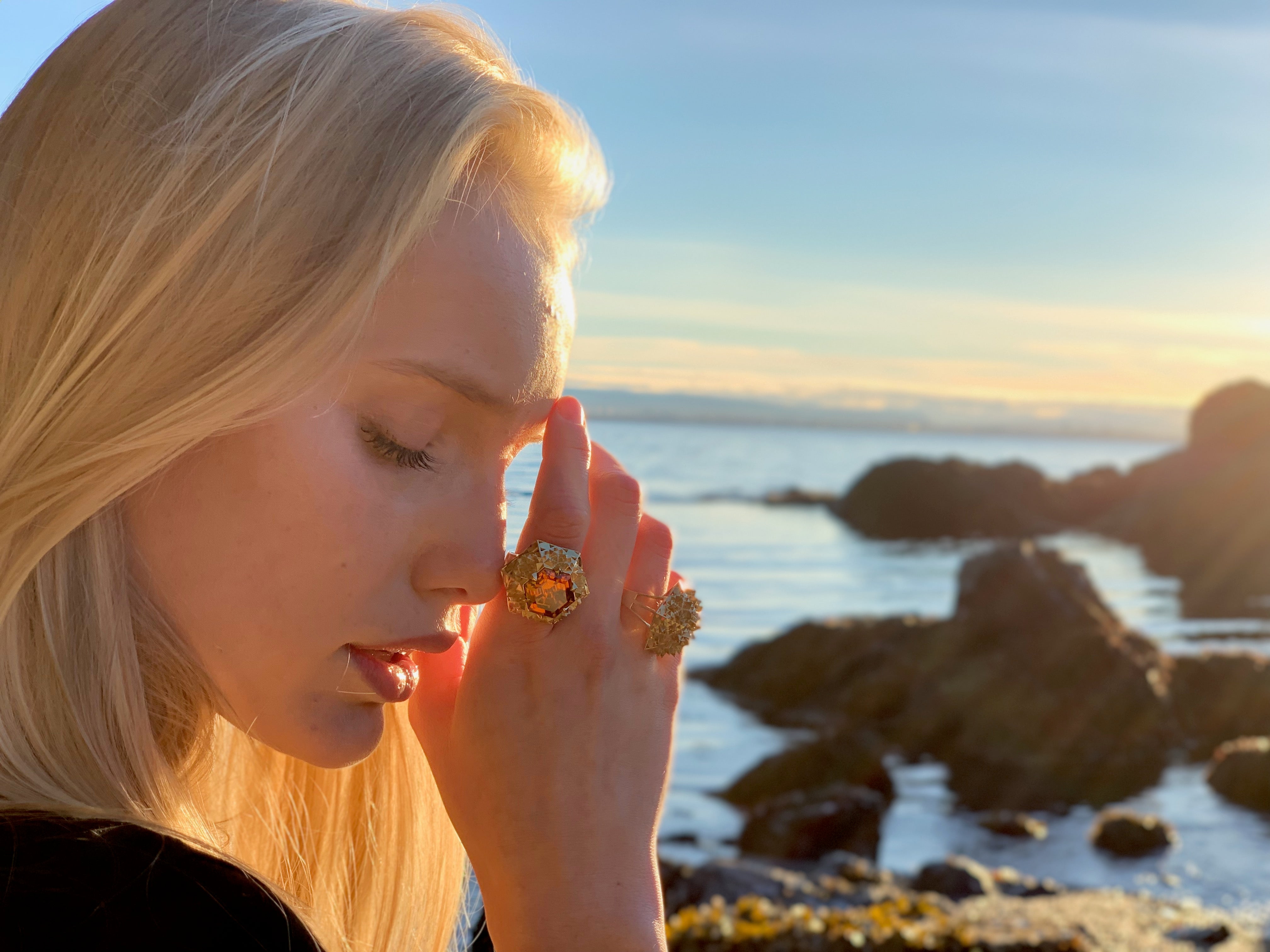 Gold Fractal Sun Ring - John Brevard