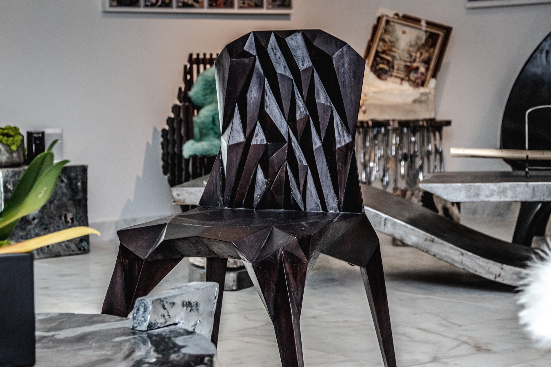 Hand-Sculpted Crystalline Chair - John Brevard