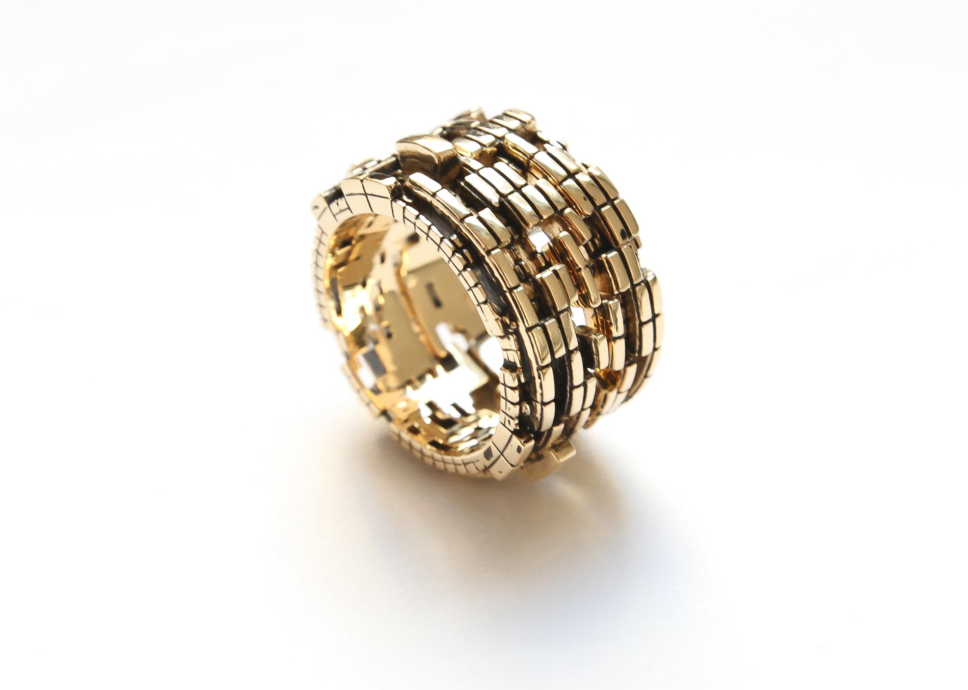 Unisex 18k Bitcoin Blockchain Ring - John Brevard