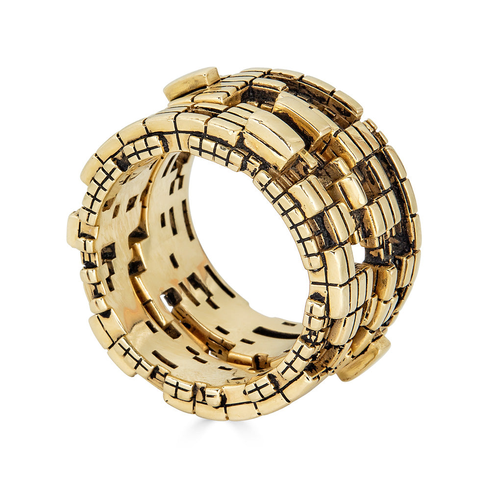 Unisex 18k Bitcoin Blockchain Ring - John Brevard