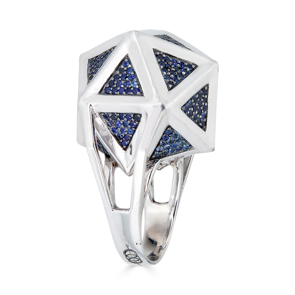 Icoso Blue Sapphire Silver Ring - John Brevard