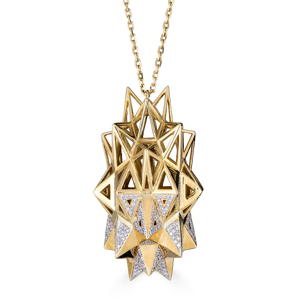 Stellated Diamond 18k Gold Pendant - John Brevard