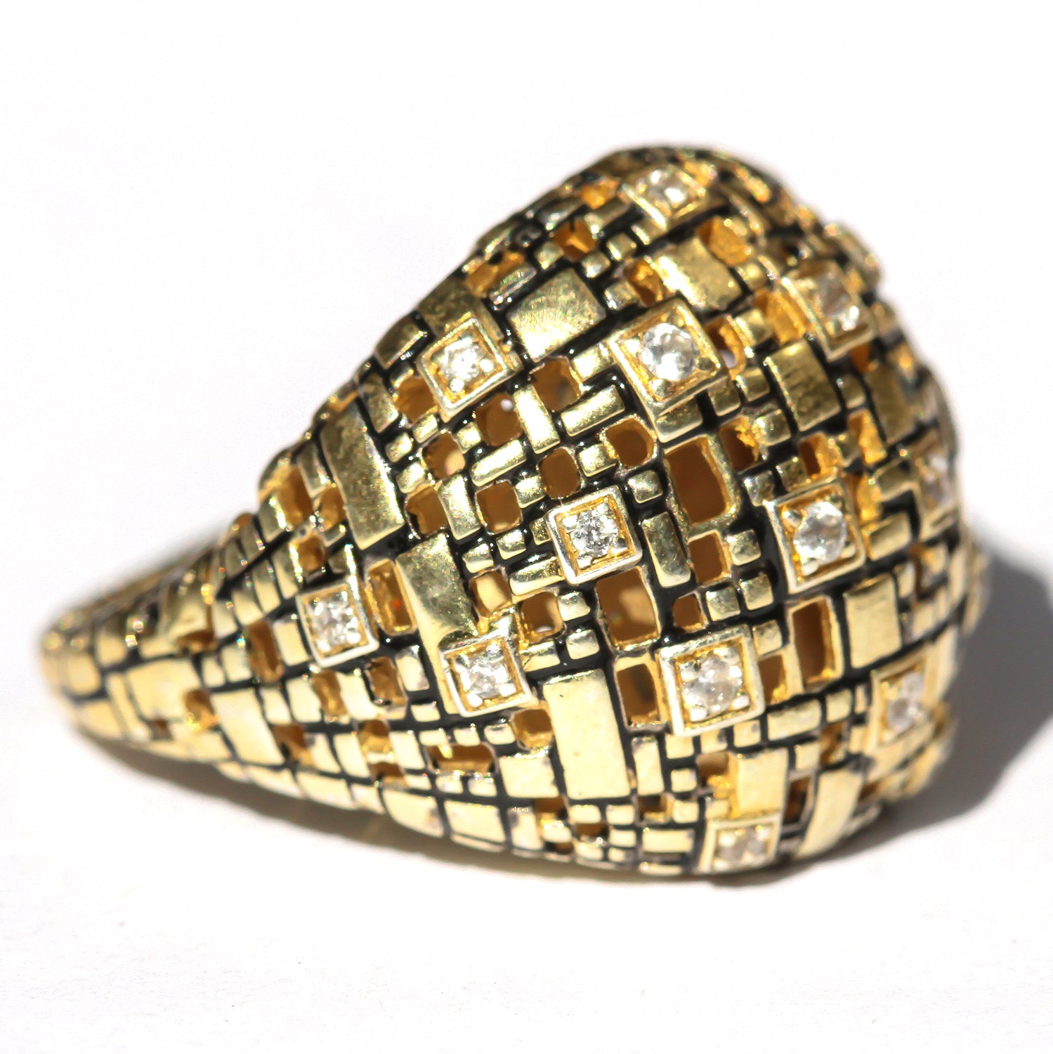 Bitcoin Blockchain Slim Dome Ring
