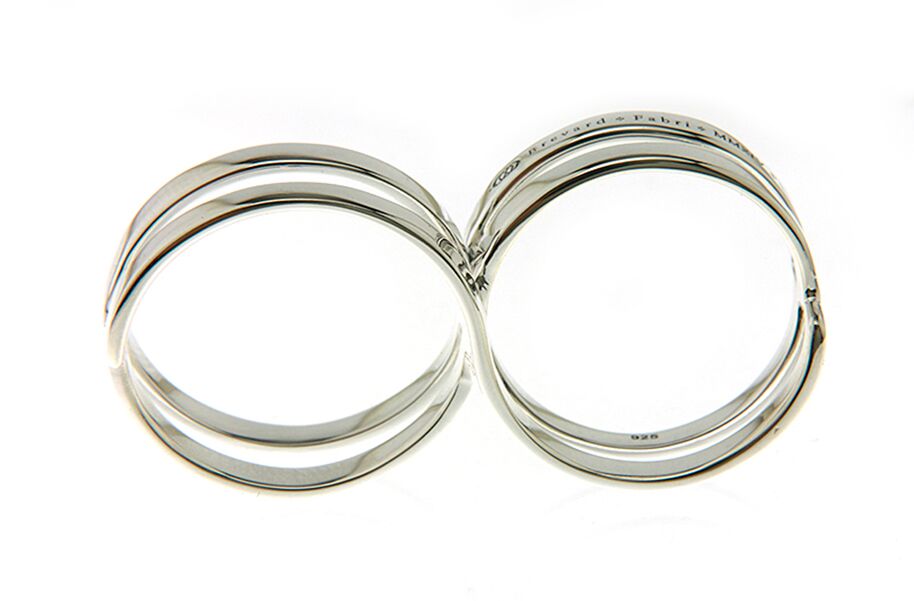 Fabri Infinity Double Loop Adjustable Silver Ring - John Brevard