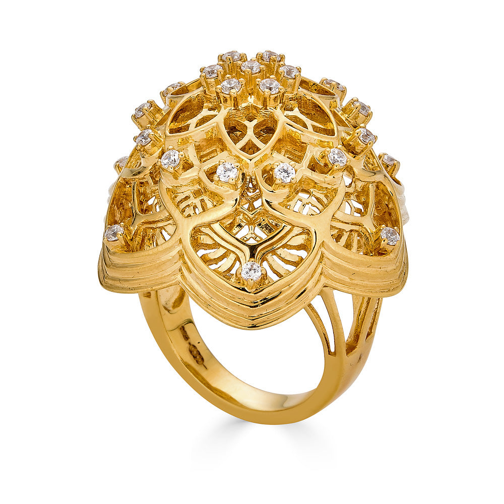 Singularity Diamond and 18k Gold Ring