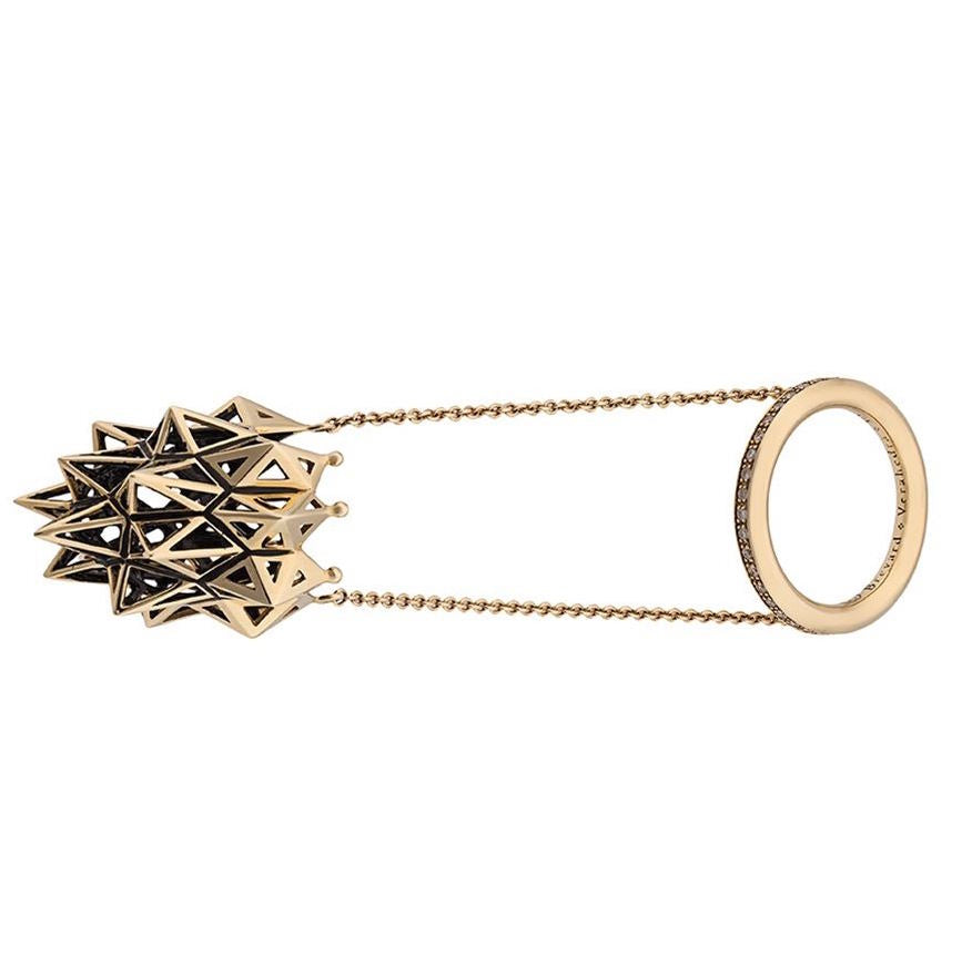 Gold and Diamond Stella Thimble Ring