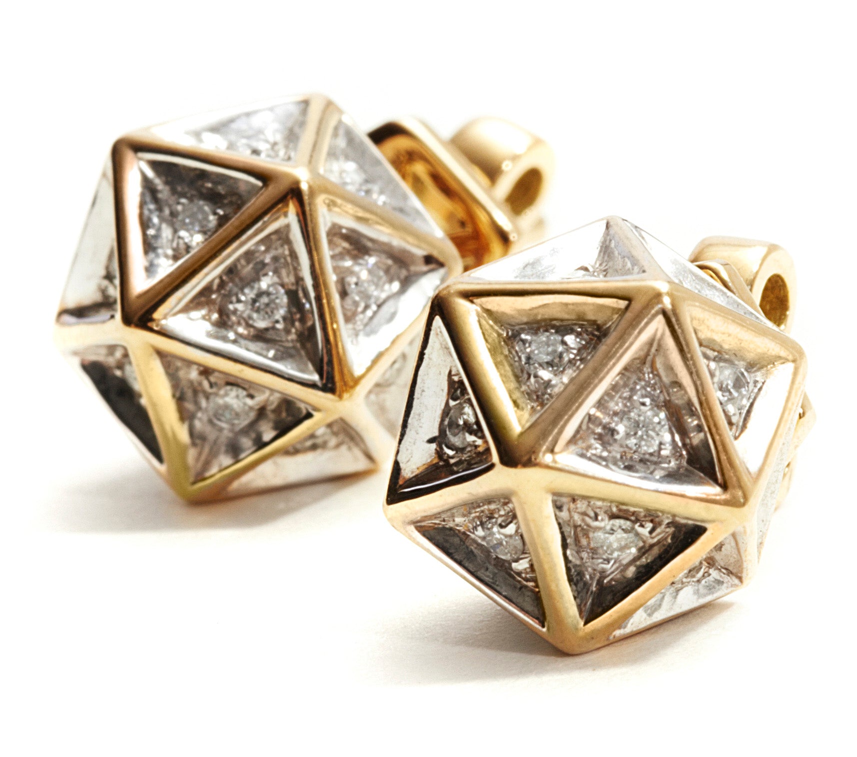 Icoso Diamond 18k Gold Stud Earrings - John Brevard