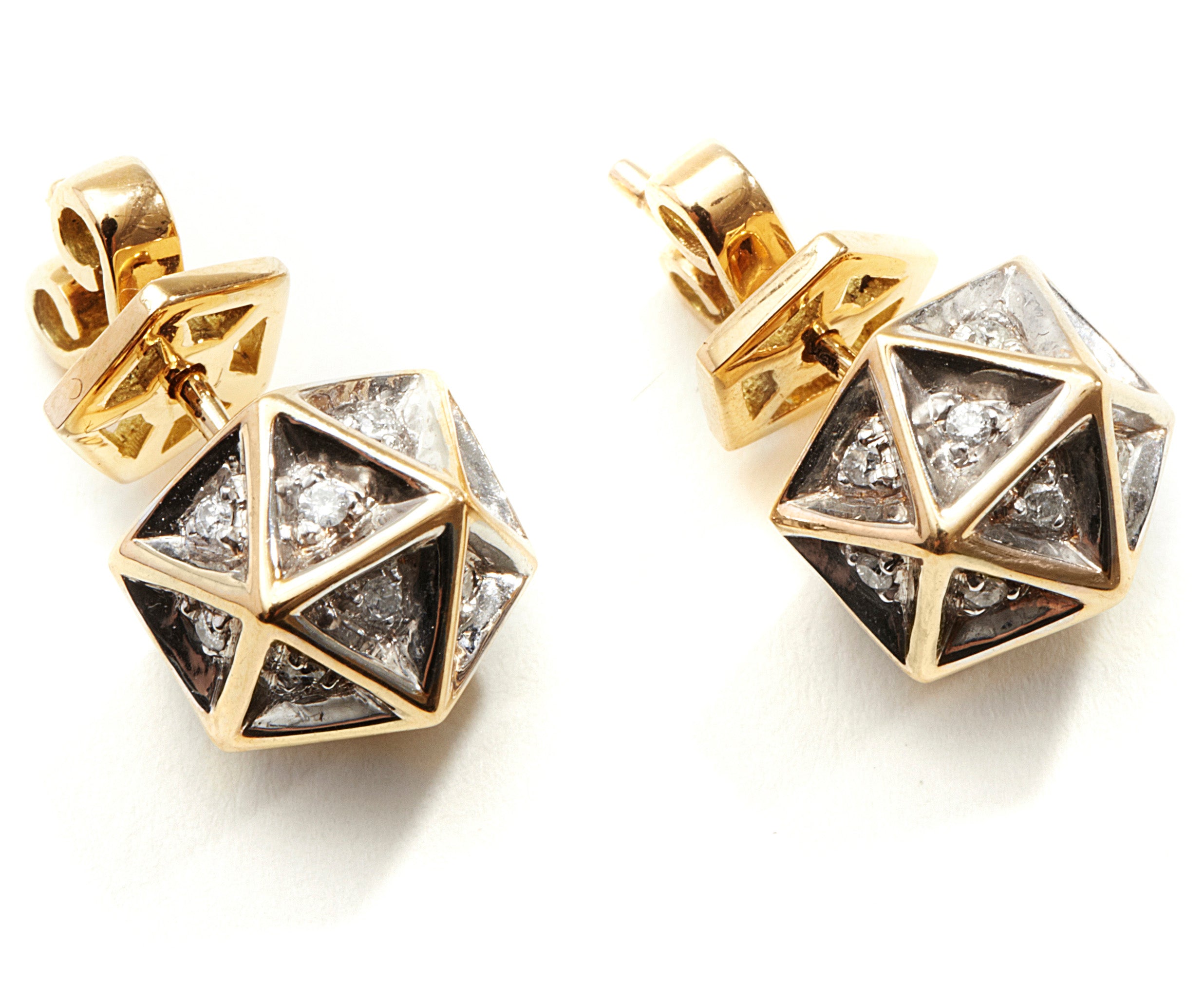 Icoso Diamond 18k Gold Stud Earrings - John Brevard
