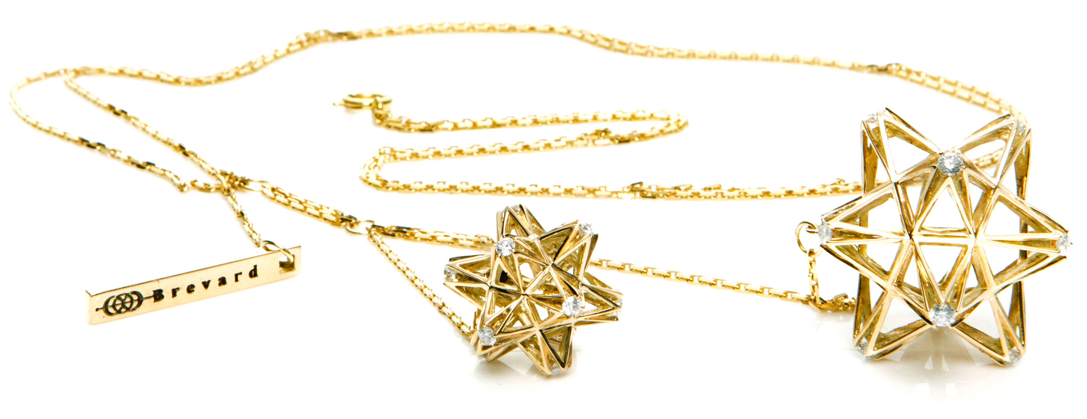 Frame Diamond and 18k Gold Pendant - John Brevard